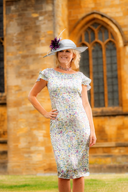 Liberty print silk dress, designed by Perri Ashby 40's inspired